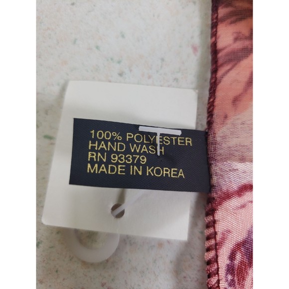 Rose Scarf 18x20 100% Polyester RN 93379 NWT - Picture 2 of 4